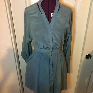 Anthropologie Leifsdottie Adalar blue silk dress